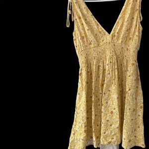 Cupshe yellow floral sundress size large